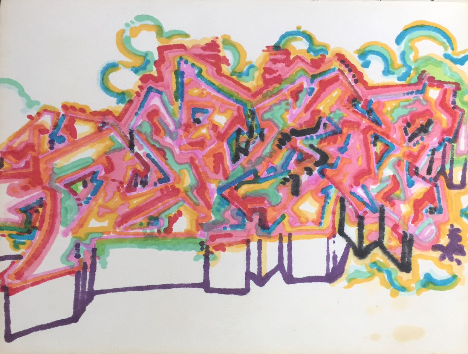 MIN ONE -"Untitled  1984 " BlackBook Drawing