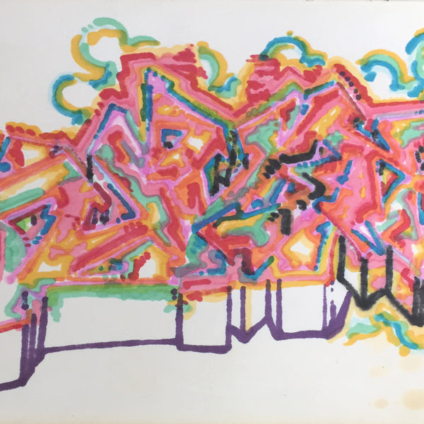 MIN ONE -"Untitled  1984 " BlackBook Drawing