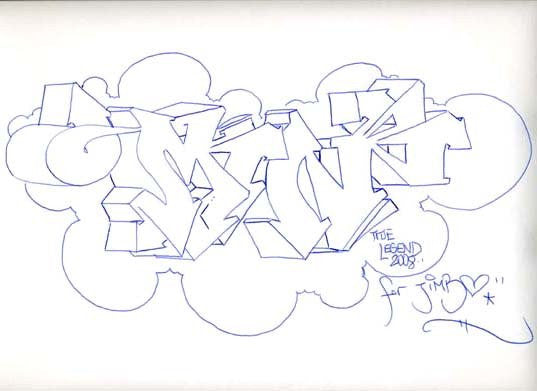 MIN ONE -"Untitled #5" BlackBook Drawing