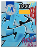 GRAFFITI ARTIST SEEN  -  "MTA W/ RISK Tag"  Aerosol on  Canvas,