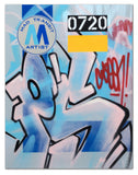 GRAFFITI ARTIST SEEN  -  "Psycho MTA"  Aerosol on  Canvas
