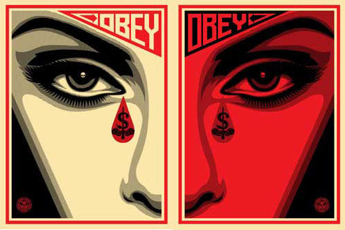 SHEPARD FAIREY - "Eye Alert"  Matching Set