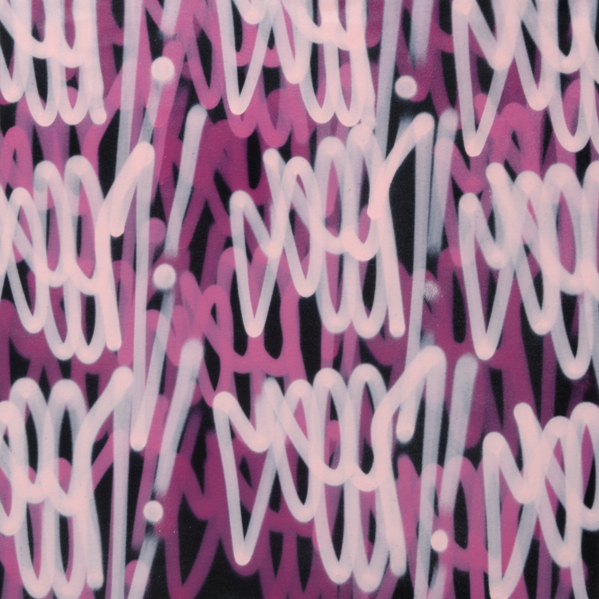 GRAFFITI ARTIST SEEN  - "Pink Multi Tags"  Aerosol on  Canvas 30"x30"