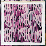 GRAFFITI ARTIST SEEN  - "Pink Multi Tags"  Aerosol on  Canvas 30"x30"