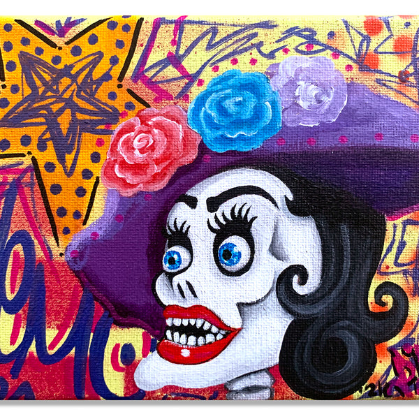 LADY PINK - "Skull with hat”