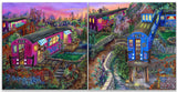 LADY PINK- "Subway Village" Painting Diptych