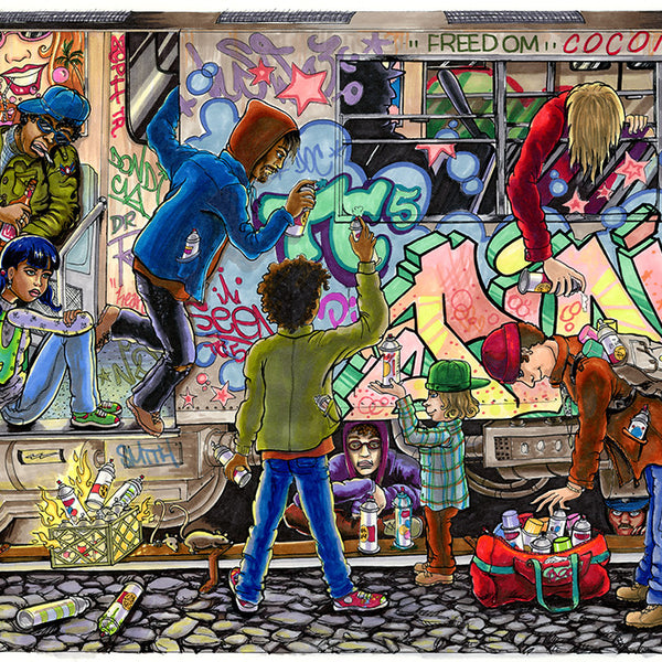 LADY PINK -  "Team Work" Drawing