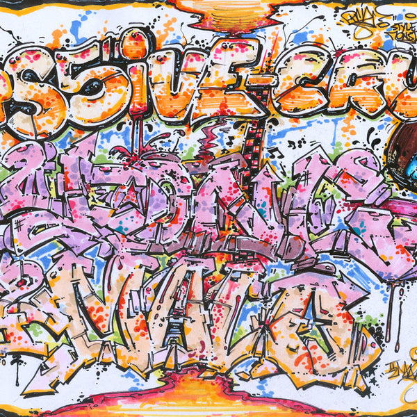 PRIZ ONE - "2-DONE, 2-MALO TS5IVE CREW" Black Book Drawing