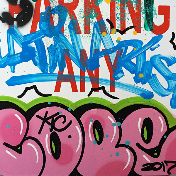 COPE 2 - "Pink Classic Bubble" No Parking Sign