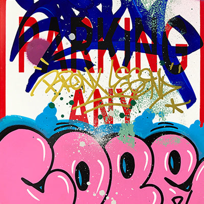 COPE 2 - "Pink Classic Bubble" No Parking Sign