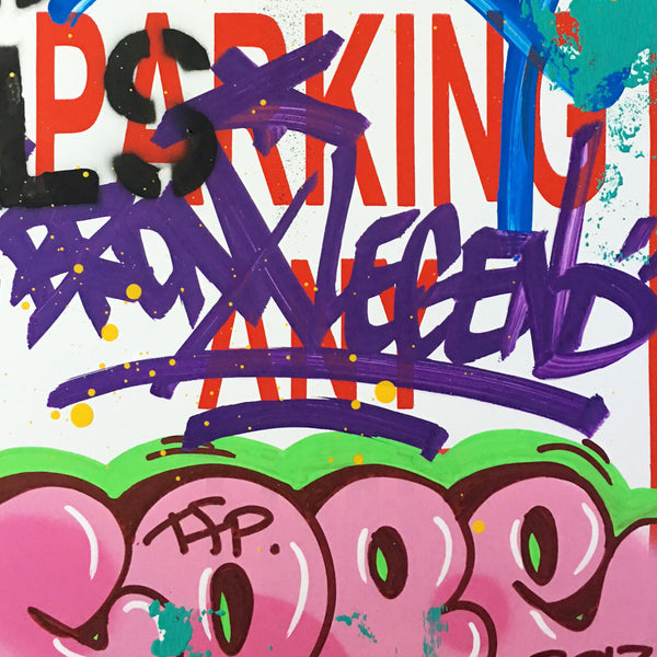 COPE 2 - "Pink Classic Bubble" No Parking Sign