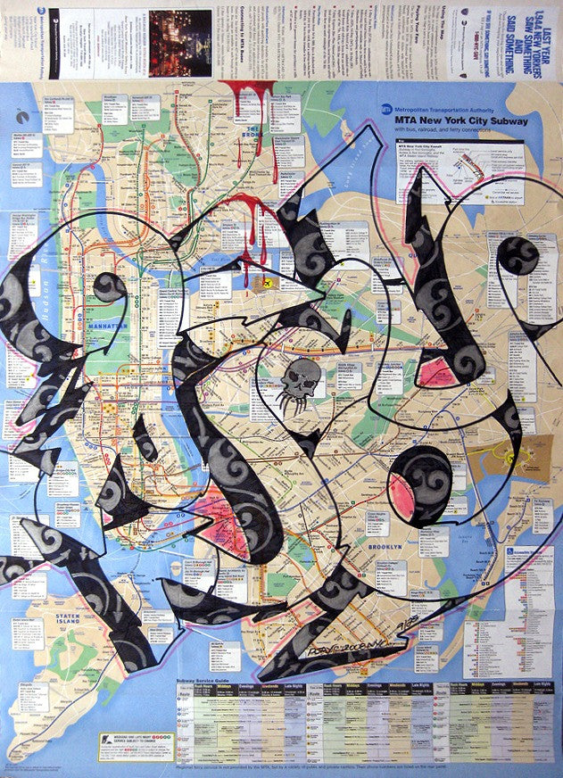 PJAY ONE - "Unititled 3" NYC Transit Map