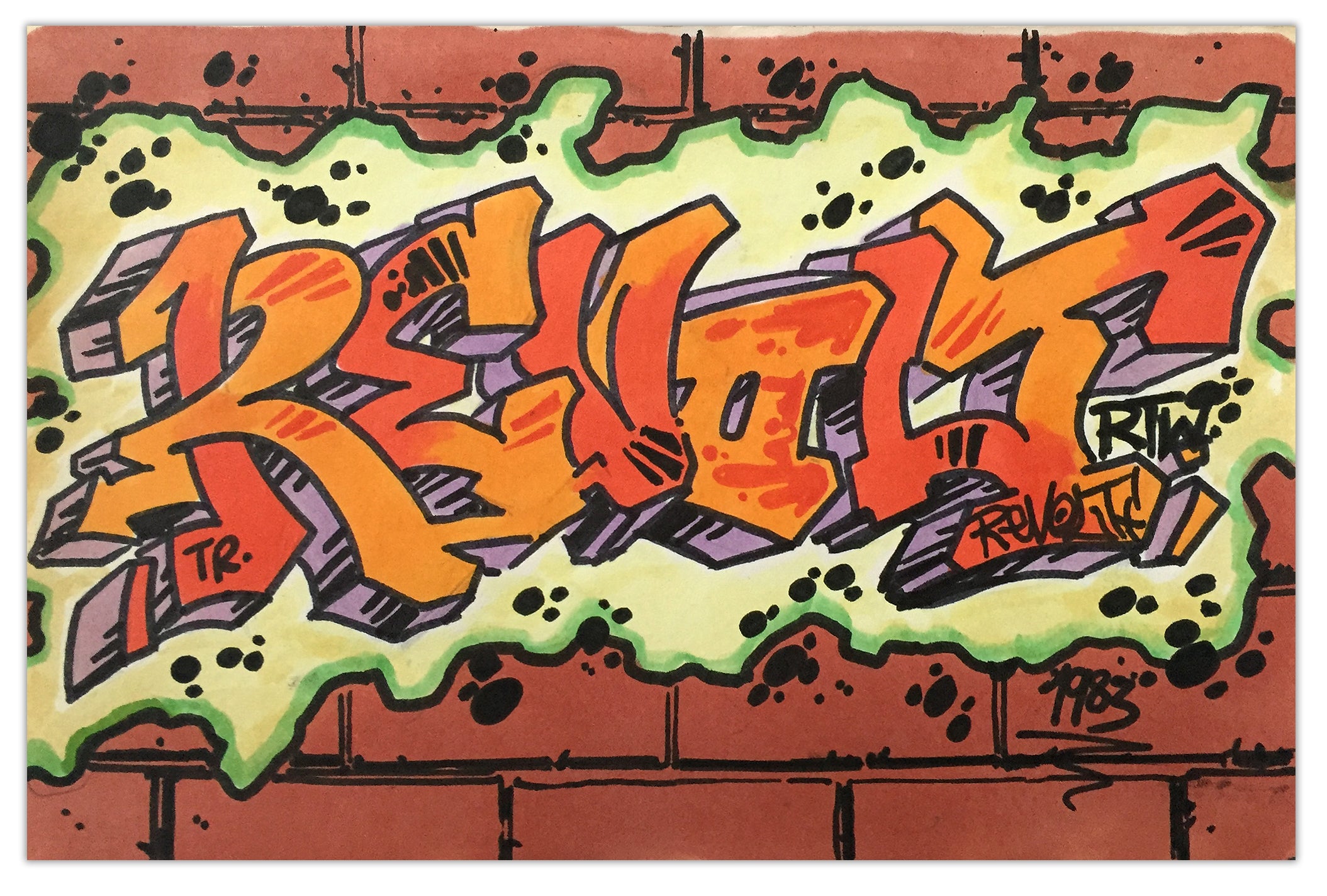 REVOLT  "Revolt" Black Book Drawing Circa 1983