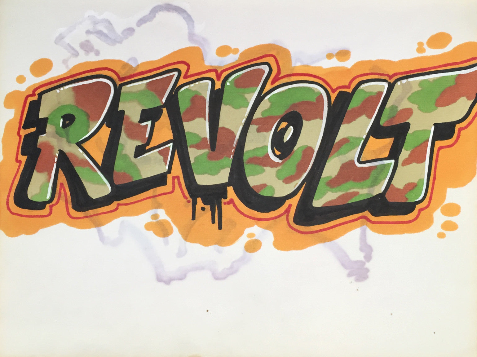 REVOLT- "Revolt Camo" Black Book Drawing 1984