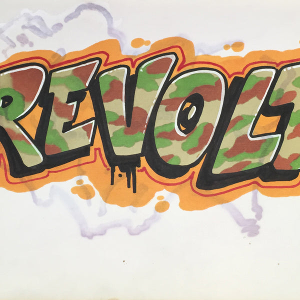 REVOLT- "Revolt Camo" Black Book Drawing 1984