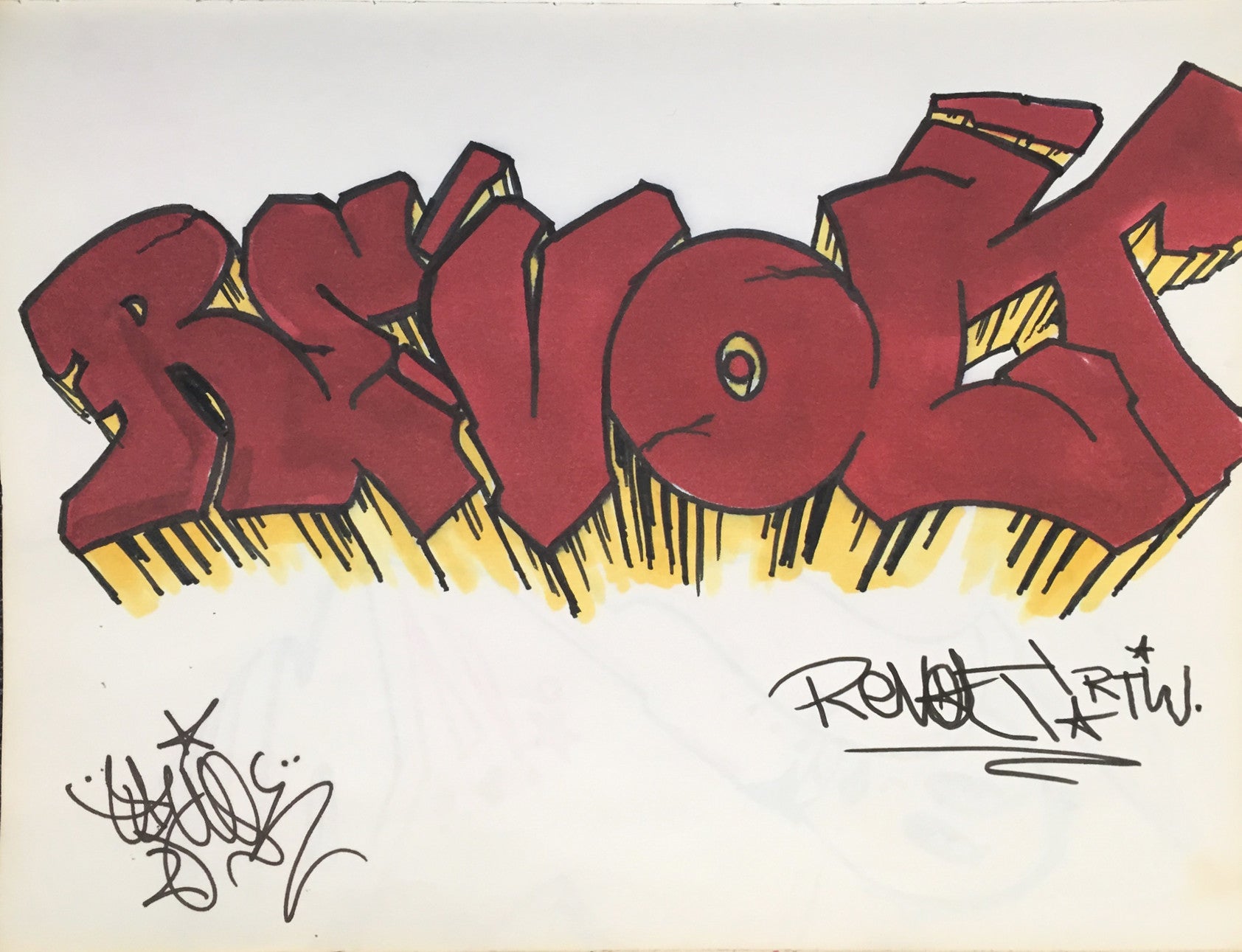 REVOLT- "Revolt" Black Book Drawing 1983