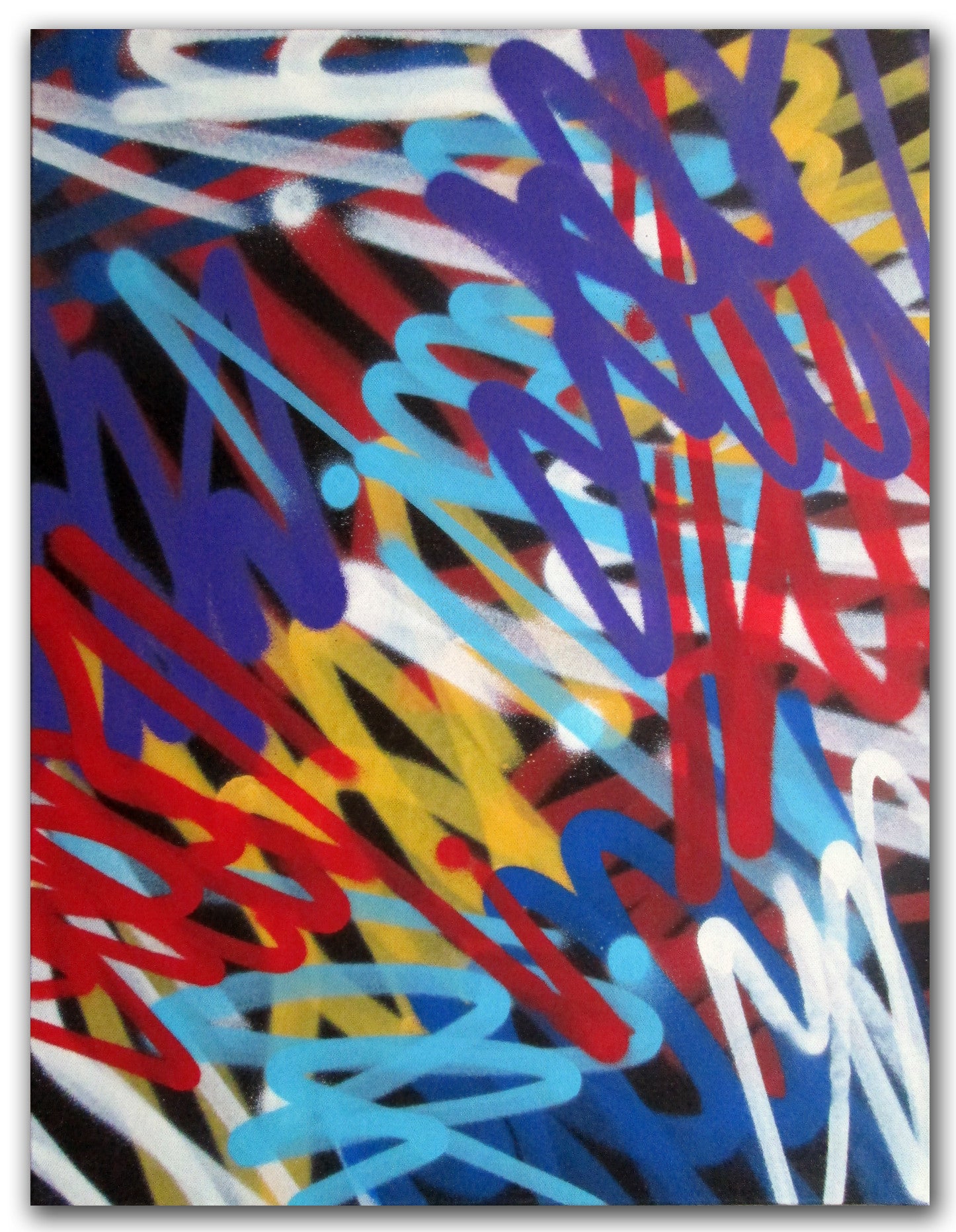 GRAFFITI ARTIST SEEN  -  "Multi Tags 13 - Stretched"  Aerosol on  Linen
