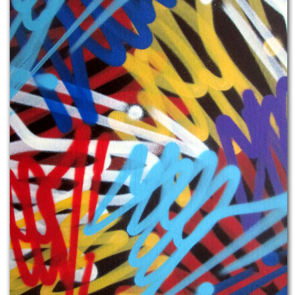 GRAFFITI ARTIST SEEN  -  "Multi Tags 2 - Stretched"  Aerosol on  Linen