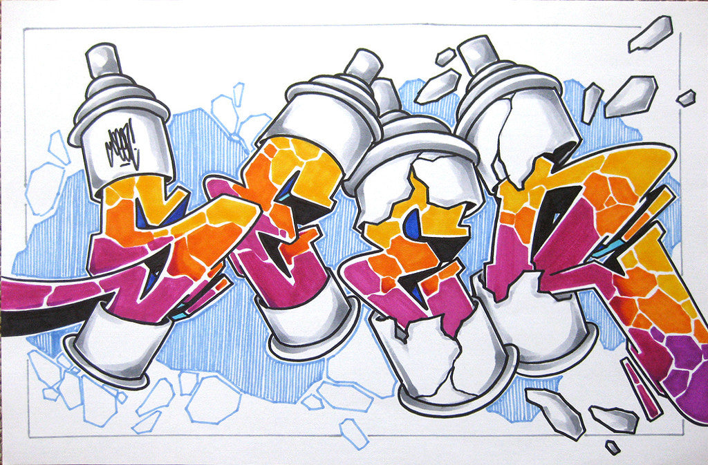 GRAFFITI ARTIST SEEN - Can #3- Drawing 11x17