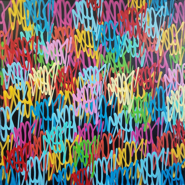 GRAFFITI ARTIST SEEN  -  "X-LARGE Tag painting"  180cm x 180cm  Aerosol on Canvas