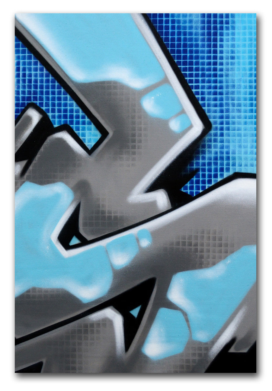 GRAFFITI ARTIST SEEN -  "Honey Combed S"  Painting on Canvas