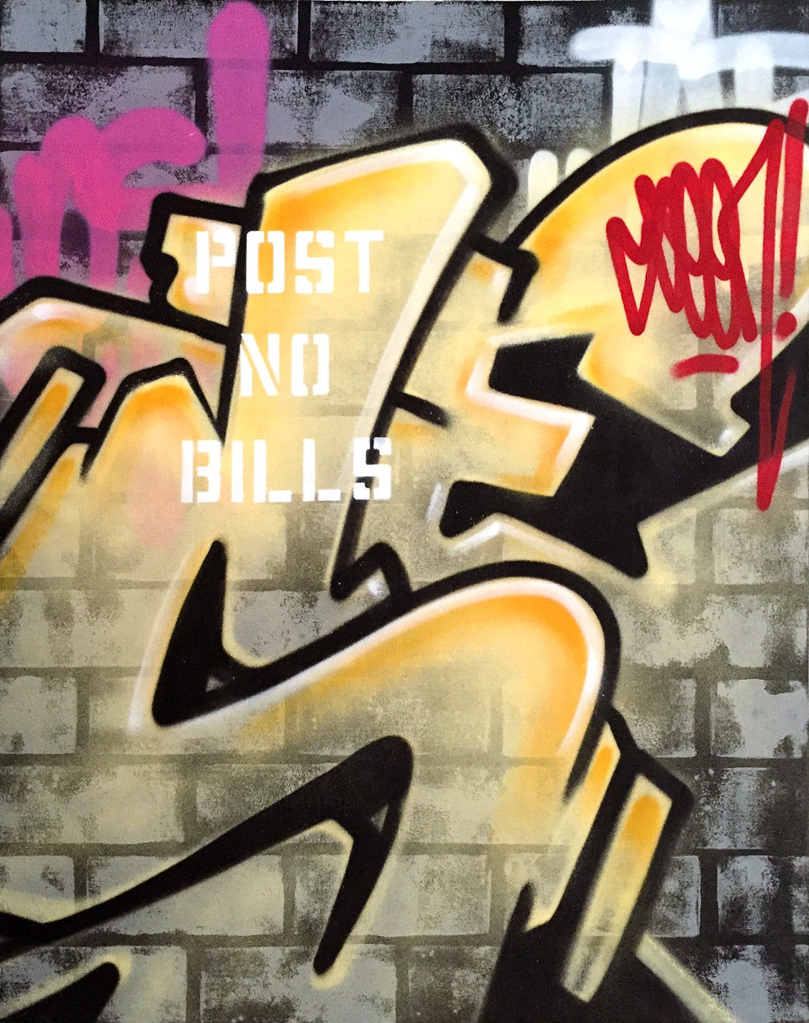GRAFFITI ARTIST SEEN  -  "Wall 11"  Aerosol on  Canvas