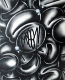 GRAFFITI ARTIST SEEN  -  "Multi Bubbles Black" -   Aerosol on  Canvas