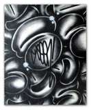 GRAFFITI ARTIST SEEN  -  "Multi Bubbles Black" -   Aerosol on  Canvas