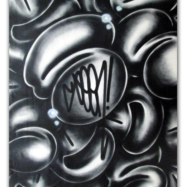GRAFFITI ARTIST SEEN  -  "Multi Bubbles Black" -   Aerosol on  Canvas