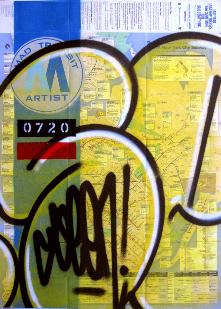 GRAFFITI ARTIST SEEN -  "Yellow Bubble S" NYC Map