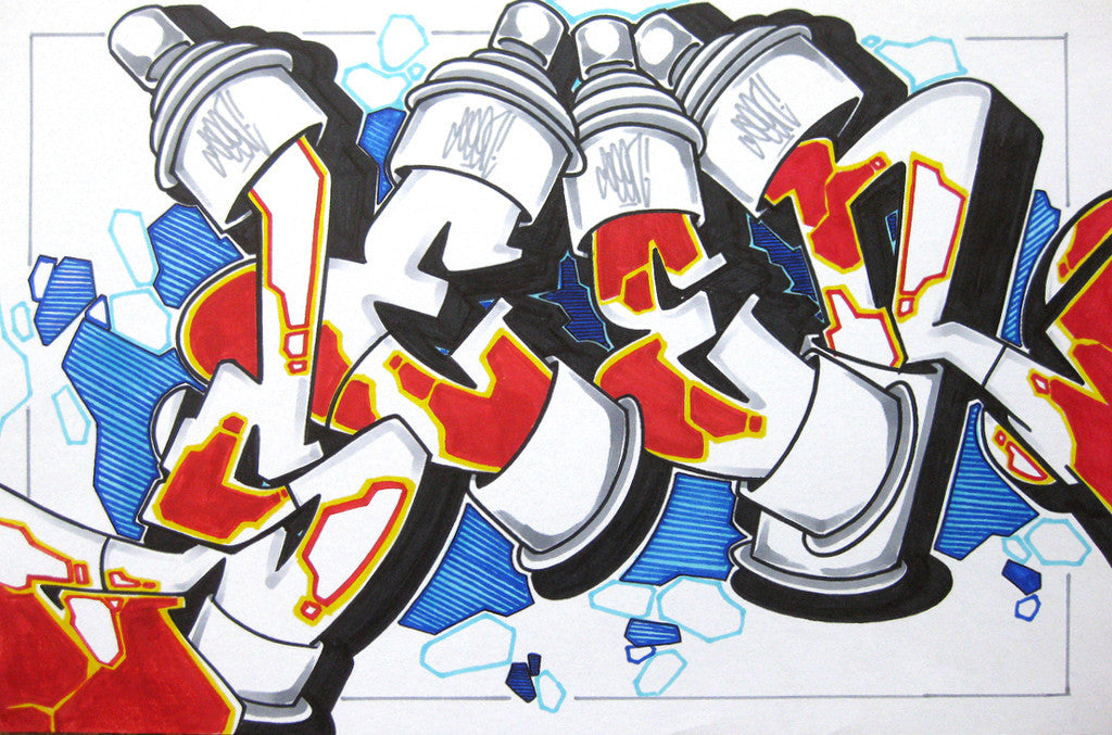 GRAFFITI ARTIST SEEN - Can #12- Drawing 11x17