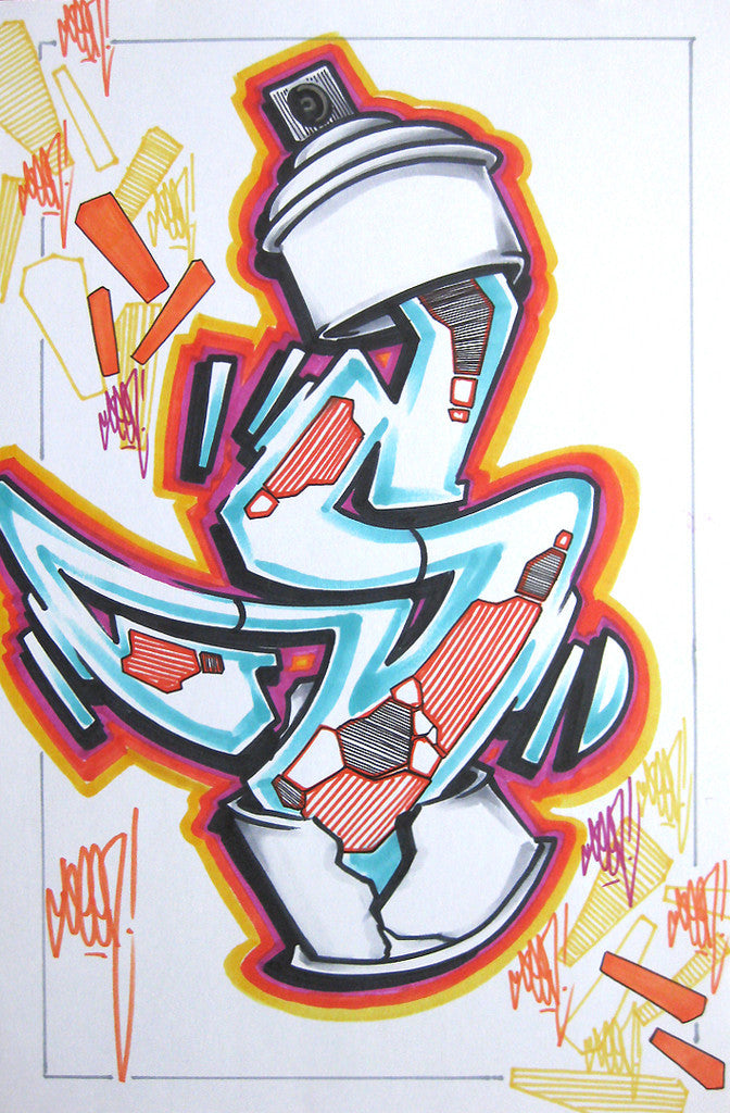 GRAFFITI ARTIST SEEN - Can #13- Drawing 11x17