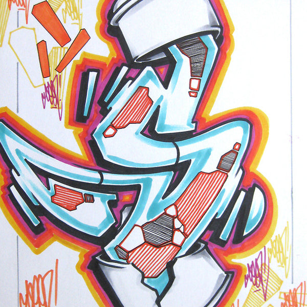 GRAFFITI ARTIST SEEN - Can #13- Drawing 11x17