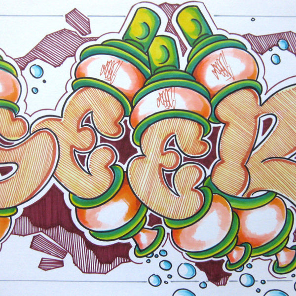 GRAFFITI ARTIST SEEN - Can #18- Drawing 11x17