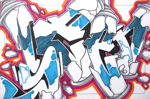 GRAFFITI ARTIST SEEN - Can #1- Drawing 11x17