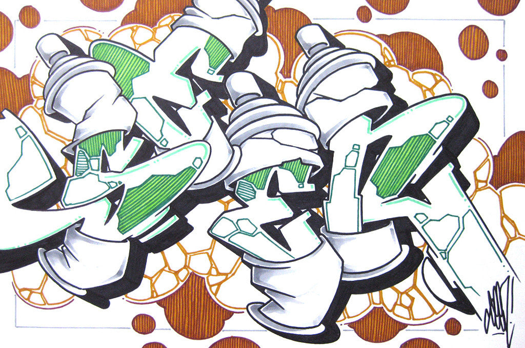 GRAFFITI ARTIST SEEN - Can #7- Drawing 11x17