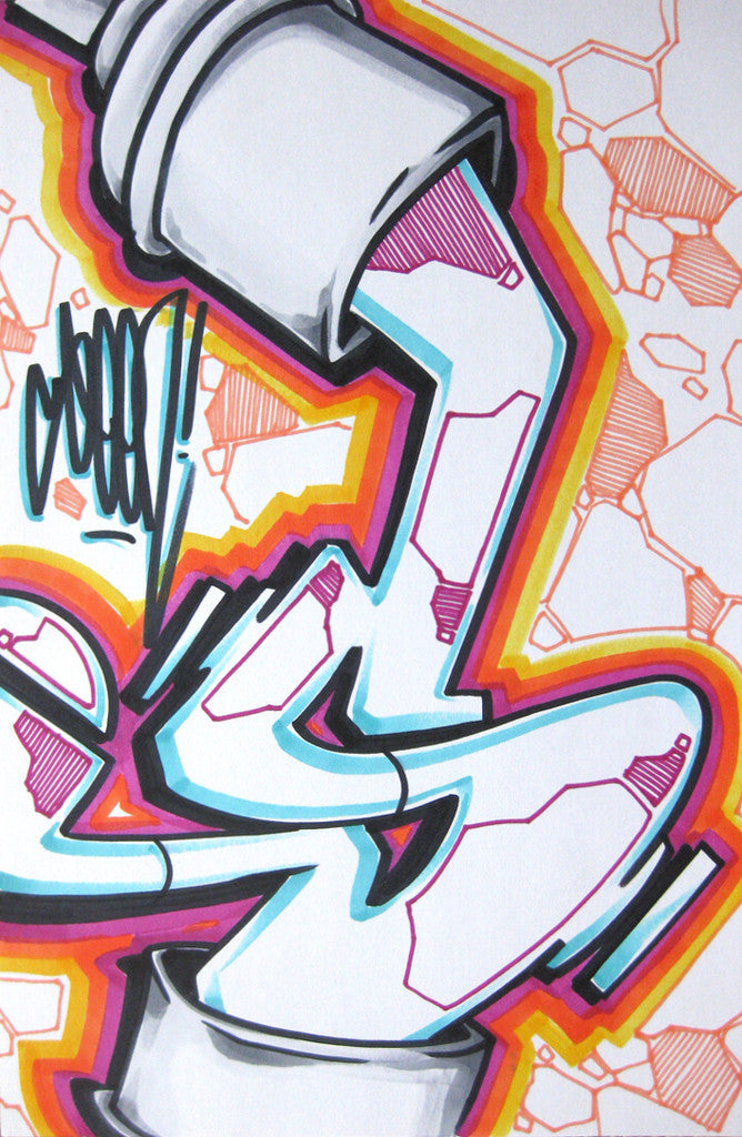 GRAFFITI ARTIST SEEN - Can #9- Drawing 11x17