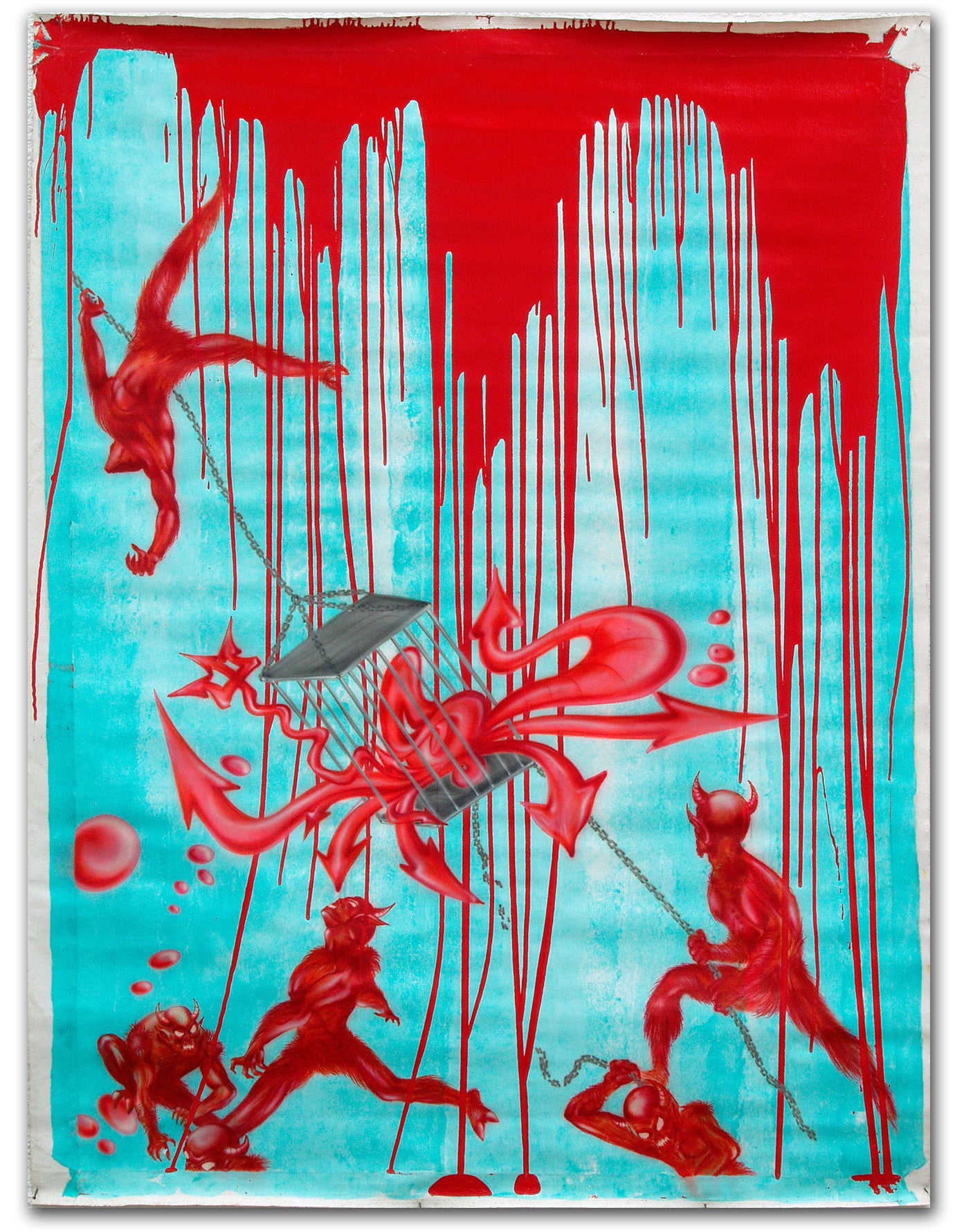 GRAFFITI ARTIST SEEN -  "Devils Play"  Painting (1988)