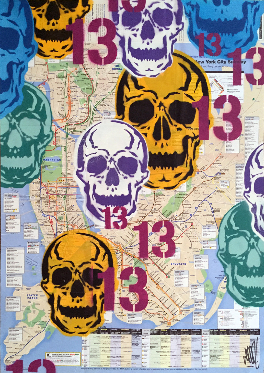 GRAFFITI ARTIST SEEN -  "Skull 14" NYC Map