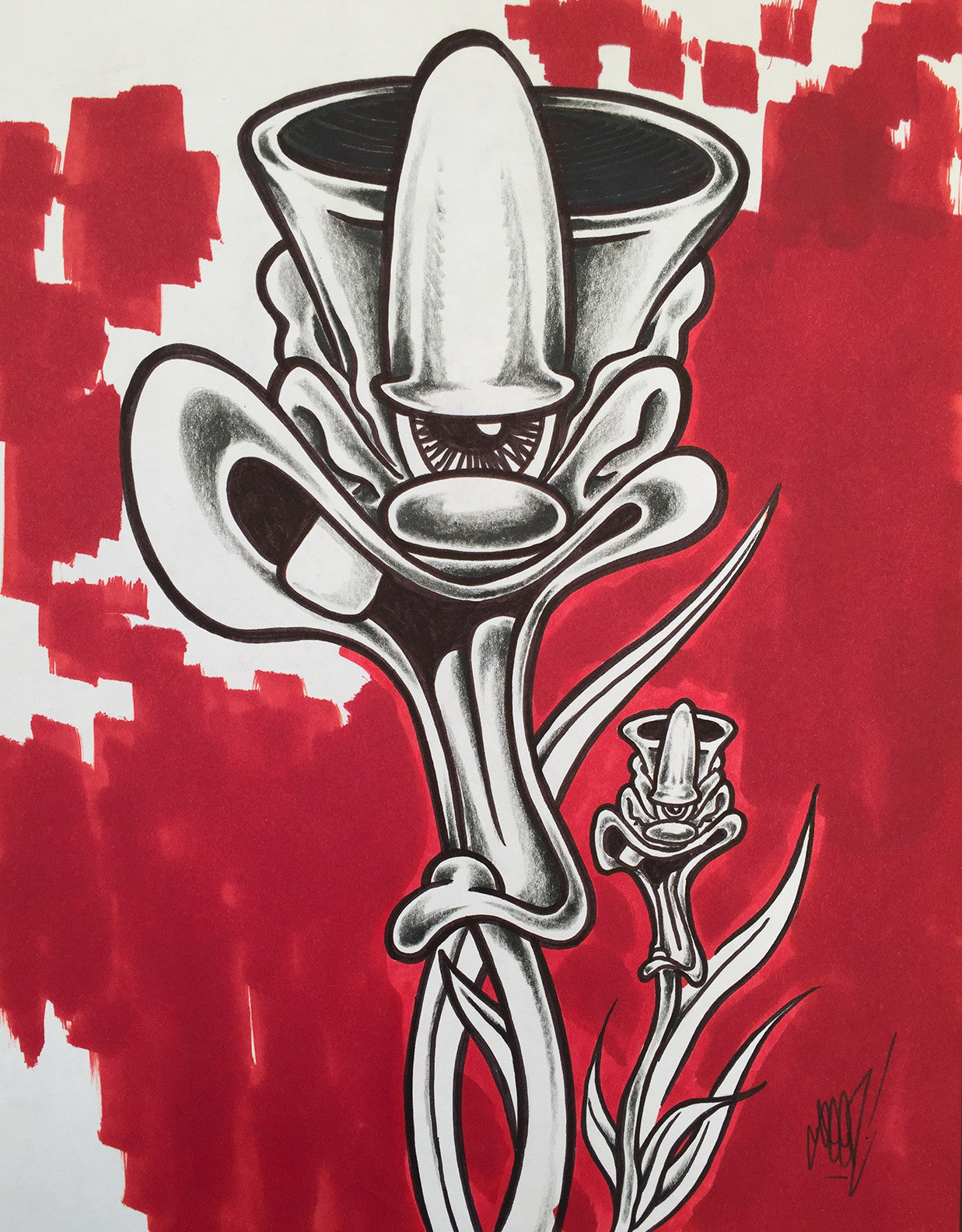 GRAFFITI ARTIST SEEN - "Looney Lenny Flowers" - Drawing