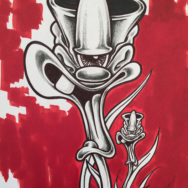 GRAFFITI ARTIST SEEN - "Looney Lenny Flowers" - Drawing