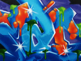 GRAFFITI ARTIST SEEN  -  "MAD"  Aerosol on  Canvas