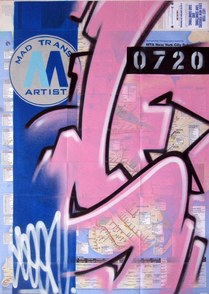 GRAFFITI ARTIST SEEN -  "Subway S #5" NYC Map