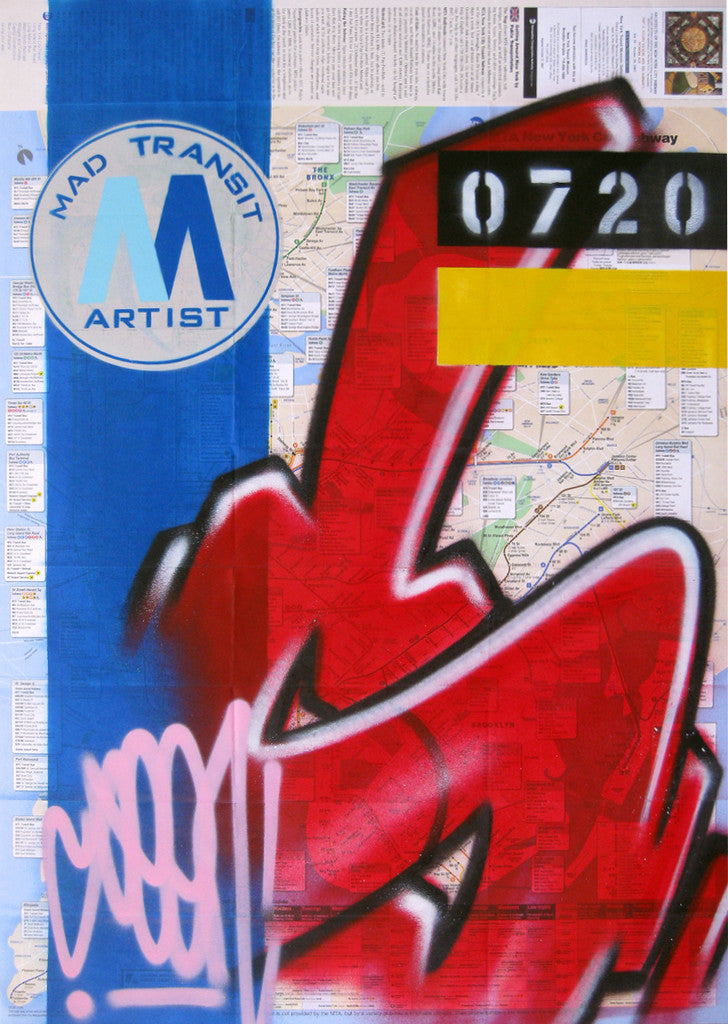 GRAFFITI ARTIST SEEN -  "Subway S #4" NYC Map