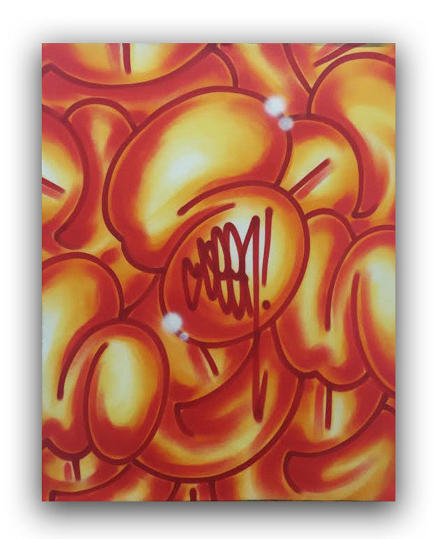 GRAFFITI ARTIST SEEN  -  "Multi Bubbles" -   Aerosol on  Canvas