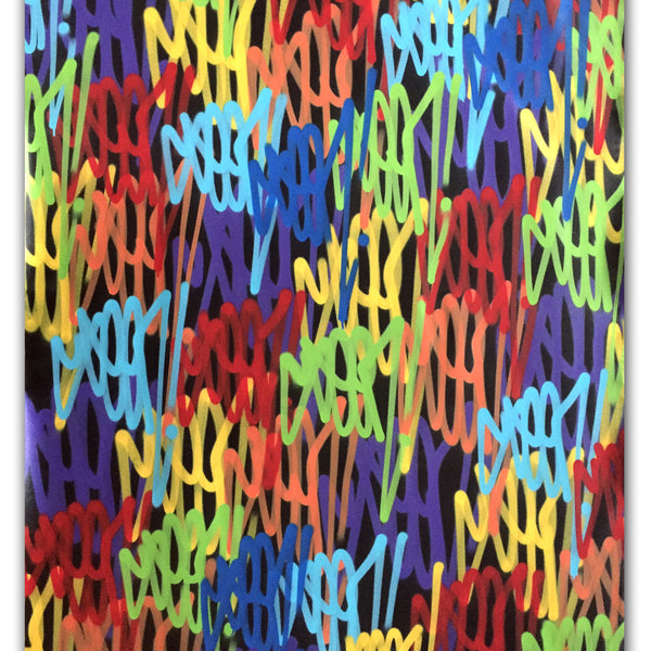 GRAFFITI ARTIST SEEN  -  "Multi Tags"  Aerosol on  Canvas
