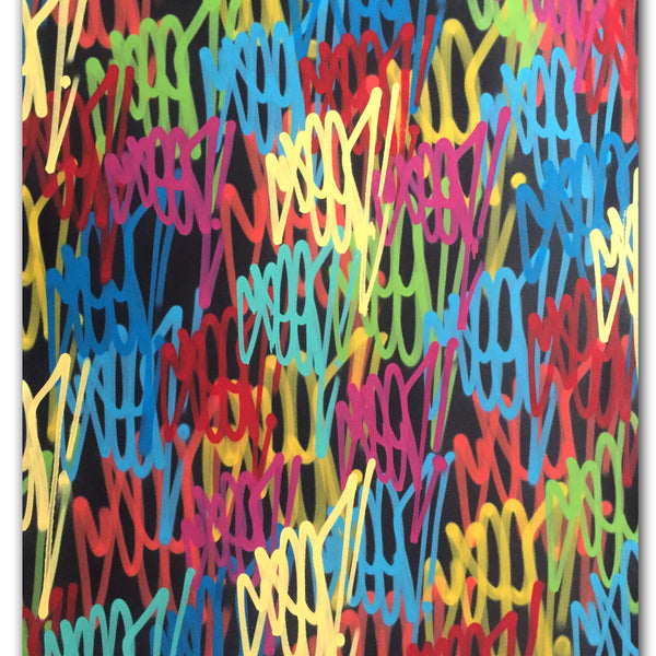 GRAFFITI ARTIST SEEN  -  "Tag painting"   Aerosol on Canvas