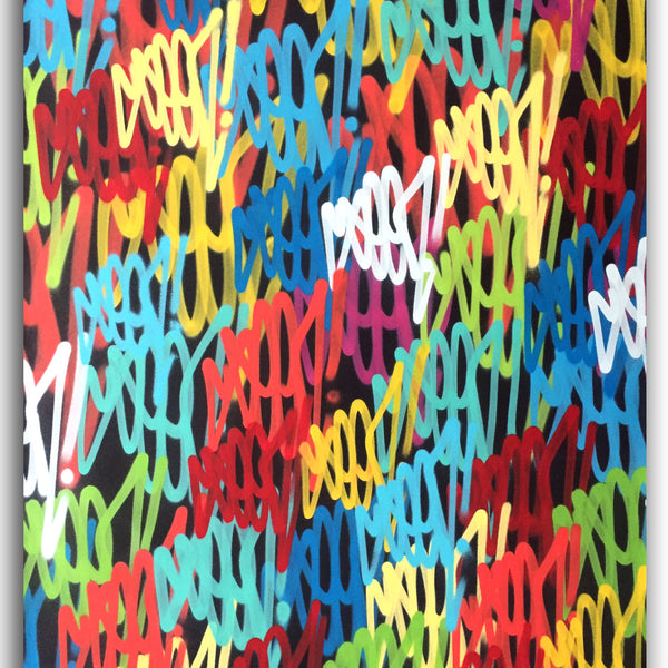 GRAFFITI ARTIST SEEN  -  "Tag painting"   Aerosol on Canvas