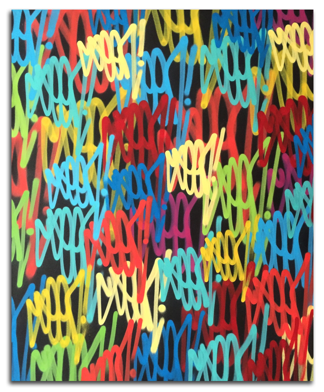 GRAFFITI ARTIST SEEN  -  "Multi Tags"  Aerosol on  Canvas