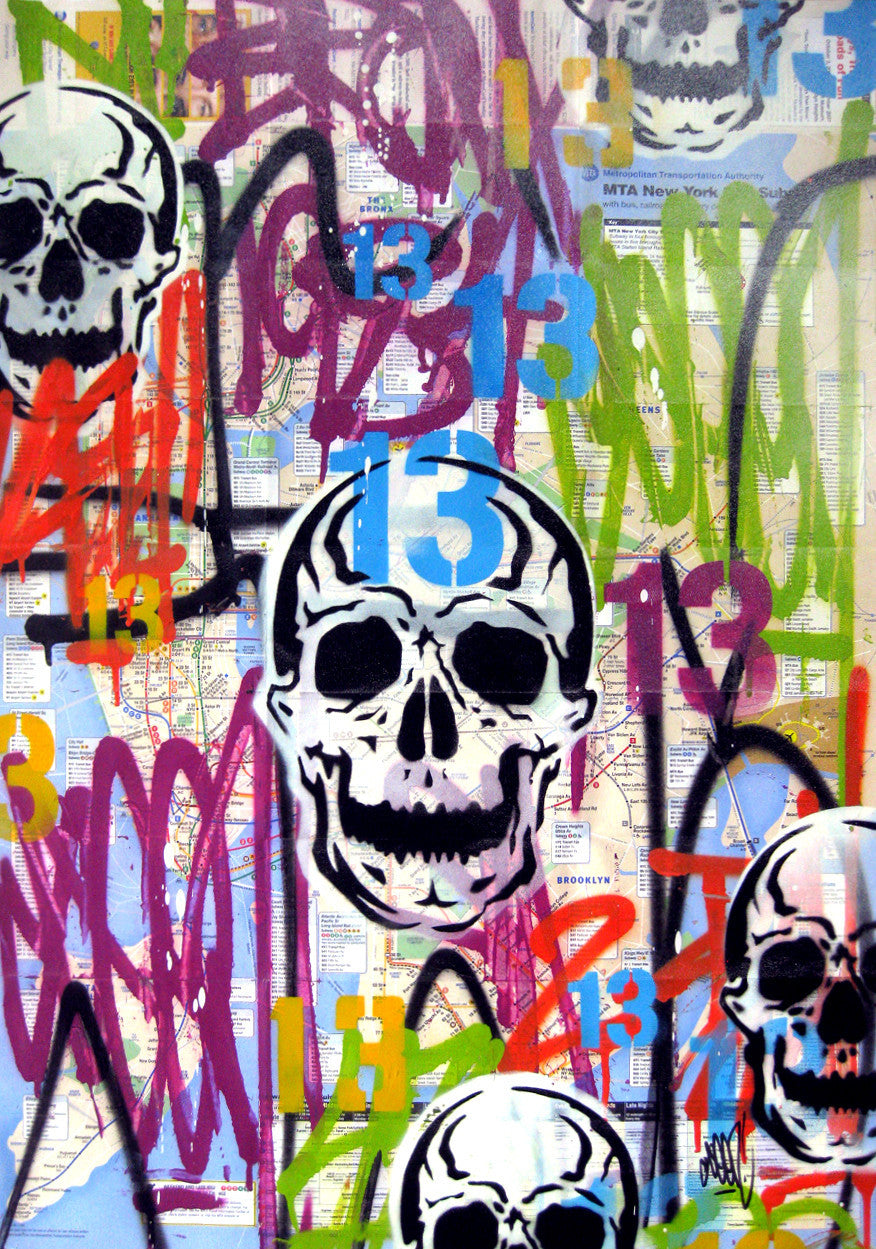 GRAFFITI ARTIST SEEN -  "Skull" NYC Map